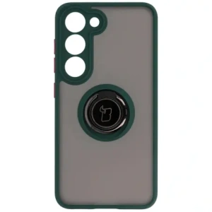 Kup Bizon Case Hybrid Ring Samsung Galaxy S23 rauchig mit einem dunkelgrünen Rahmen - BIZ1670 - {ean13} - Sklep Home Screen