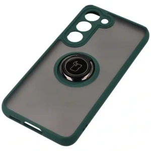Kup Bizon Case Hybrid Ring Samsung Galaxy S23 rauchig mit einem dunkelgrünen Rahmen - BIZ1670 - {ean13} - Sklep Home Screen