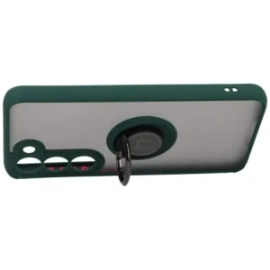 Kup Bizon Case Hybrid Ring Samsung Galaxy S23 rauchig mit einem dunkelgrünen Rahmen - BIZ1670 - {ean13} - Sklep Home Screen