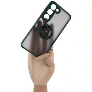 Kup Bizon Case Hybrid Ring Samsung Galaxy S23 rauchig mit einem dunkelgrünen Rahmen - BIZ1670 - {ean13} - Sklep Home Screen