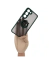 Bizon Case Hybrid Ring Samsung Galaxy S23 smoky with a dark green frame