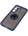 Bizon Case Hybrid Ring Samsung Galaxy S23 smoky with a navy blue frame