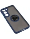 Bizon Case Hybrid Ring Samsung Galaxy S23 smoky with a navy blue frame