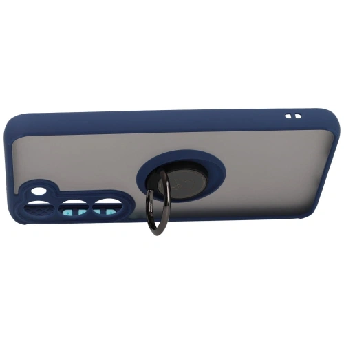 Bizon Case Hybrid Ring Samsung Galaxy S23 smoky with a navy blue frame