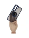 Bizon Case Hybrid Ring Samsung Galaxy S23 smoky with a navy blue frame