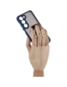 Bizon Case Hybrid Ring Samsung Galaxy S23 smoky with a navy blue frame
