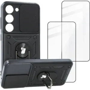 Kup Bizon Case Camshield Pack Hülle + 2x Bildschirmglas Samsung Galaxy S23 schwarz - BIZ7842 - {ean13} - Sklep Home Screen