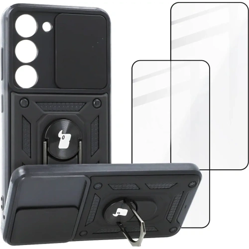 Kup Etui + 2x szkło na ekran Bizon Case Camshield Pack do Samsung Galaxy S23 czarne - BIZ7842 - {ean13} - Sklep Home Screen