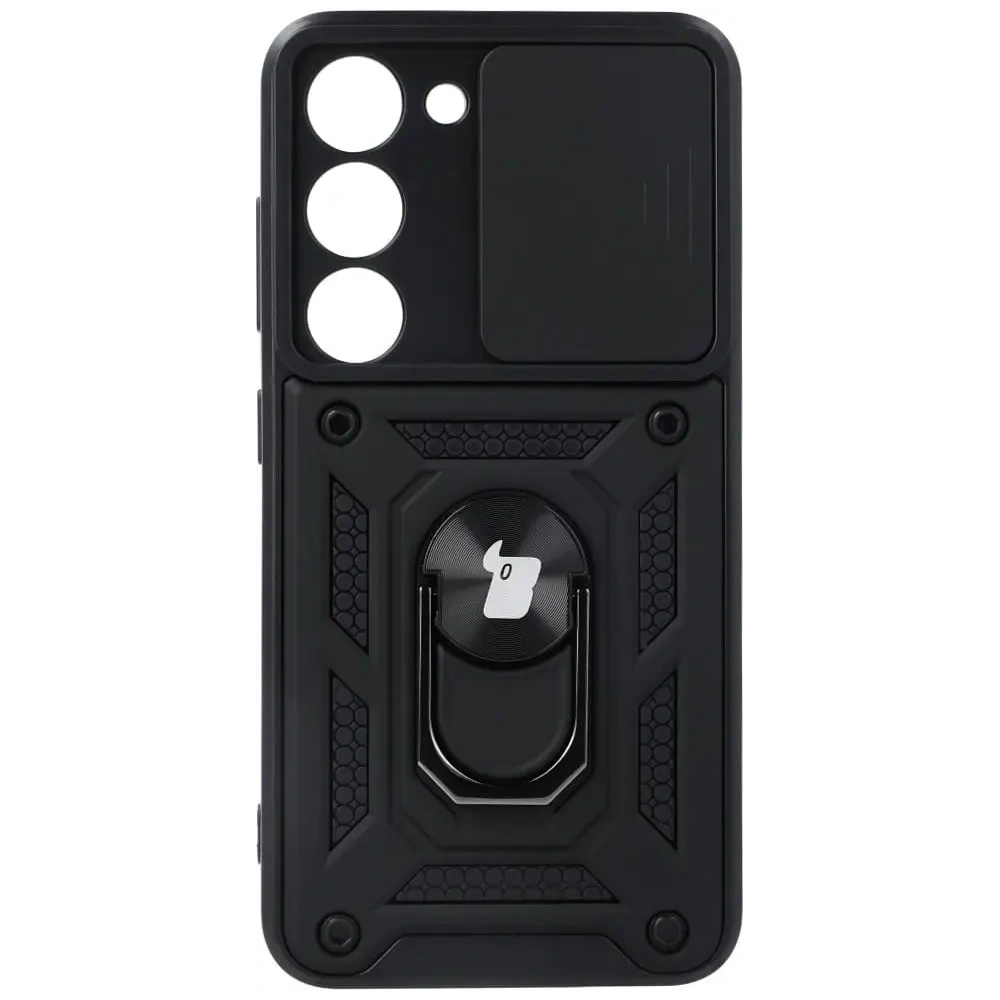 Etui + 2x szkło na ekran Bizon Case Camshield Pack do Samsung Galaxy S23 czarne
