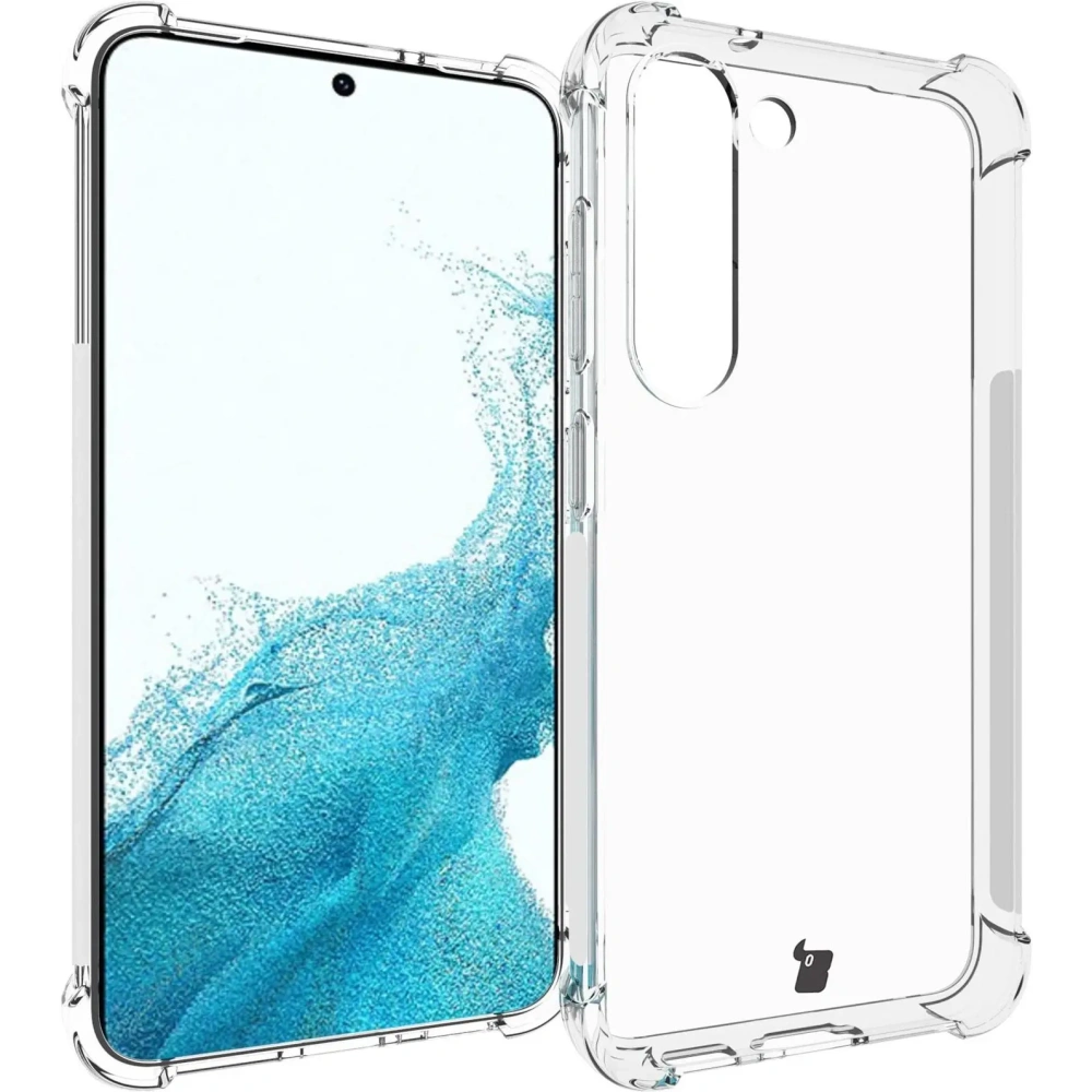 Etui + 2x szkło na ekran + obiektyw Bizon Case Clear Pack do Samsung Galaxy S23 przezroczyste