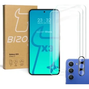 Kup BIZON Clear 2 3x Bildschirmglas + Kameraglas Samsung Galaxy S23 - BIZ1675 - {ean13} - Sklep Home Screen