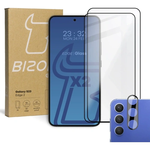 Kup BIZON Edge 2 2x Bildschirmglas + Kameraglas Samsung Galaxy S23 - BIZ1676 - {ean13} - Sklep Home Screen