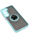 Kup Etui z uchwytem na palec Bizon Case Hybrid Ring do Galaxy S23, przydymione z jasnoniebieską ramką - BIZ7843 - {ean13} - Sklep Home Screen