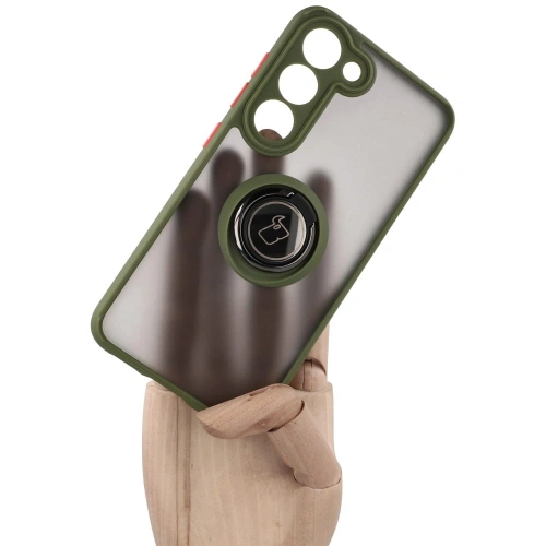 Buy Bizon Case Hybrid Ring Samsung Galaxy S23 smoky with a green frame - BIZ7844 - {ean13} - Home Screen Store Europe