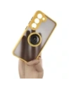 Bizon Case Hybrid Ring Samsung Galaxy S23 smoky with a yellow frame