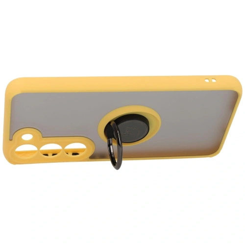 Buy Bizon Case Hybrid Ring Samsung Galaxy S23 smoky with a yellow frame - BIZ7845 - {ean13} - Home Screen Store Europe