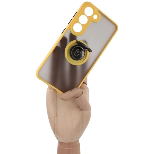 Buy Bizon Case Hybrid Ring Samsung Galaxy S23 smoky with a yellow frame - BIZ7845 - {ean13} - Home Screen Store Europe
