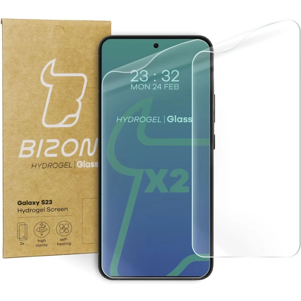 Folia hydrożelowa na ekran Bizon Glass Hydrogel do Samsung Galaxy S23 [2 PACK]