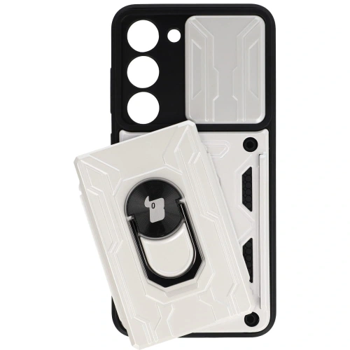Kup Bizon Case Camshield Kartenschlitz Ring Samsung Galaxy S23 weiß - BIZ7853 - {ean13} - Sklep Home Screen