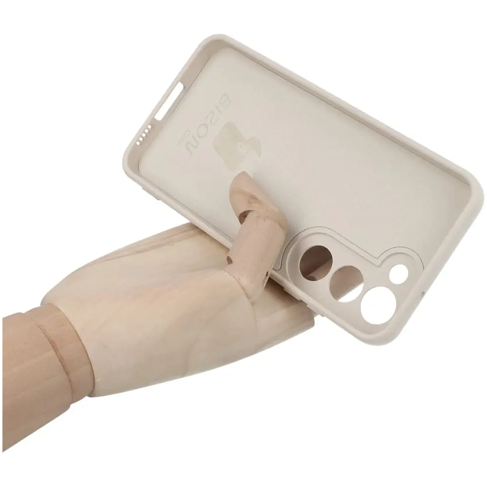 Etui Bizon Case Silicone Ring Sq do Samsung Galaxy S23 beżowe