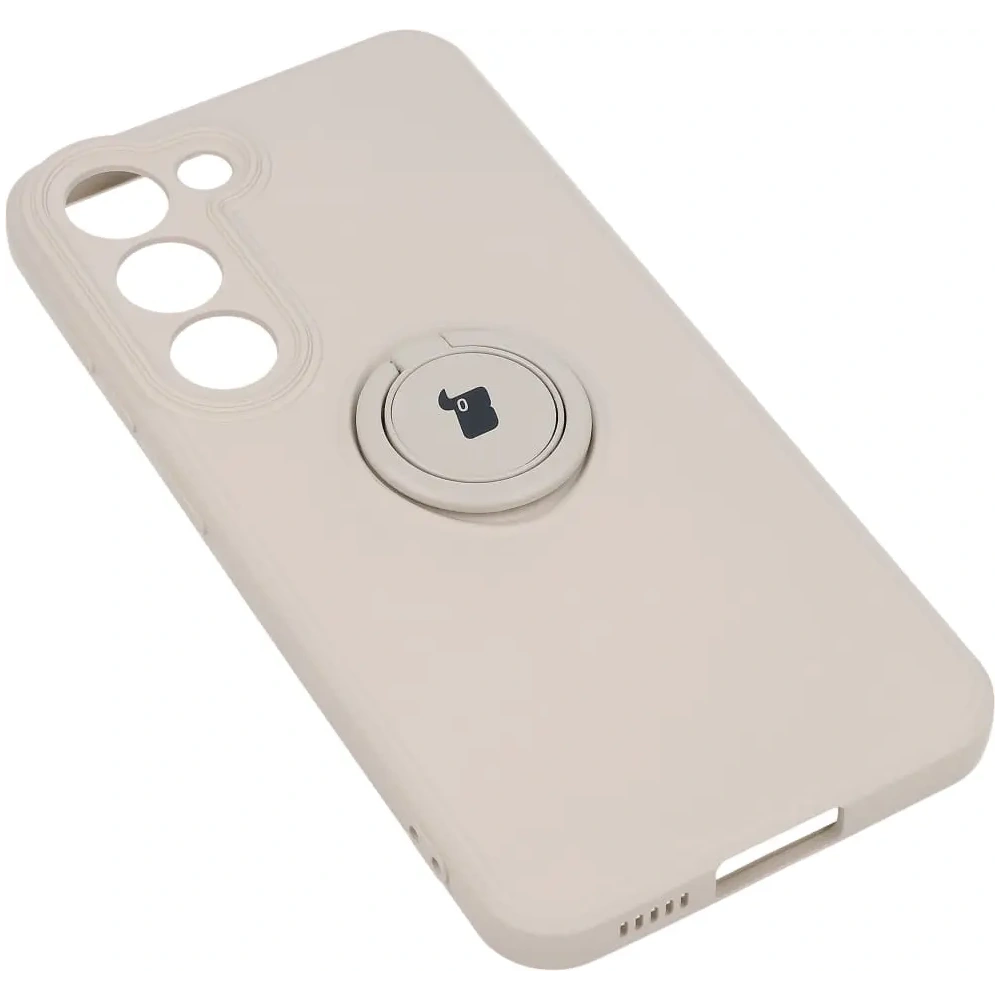 Etui Bizon Case Silicone Ring Sq do Samsung Galaxy S23 beżowe