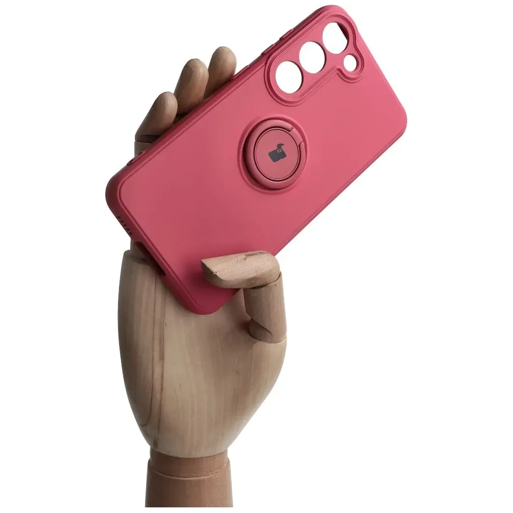 Etui Bizon Case Silicone Ring Sq do Samsung Galaxy S23 brudny róż