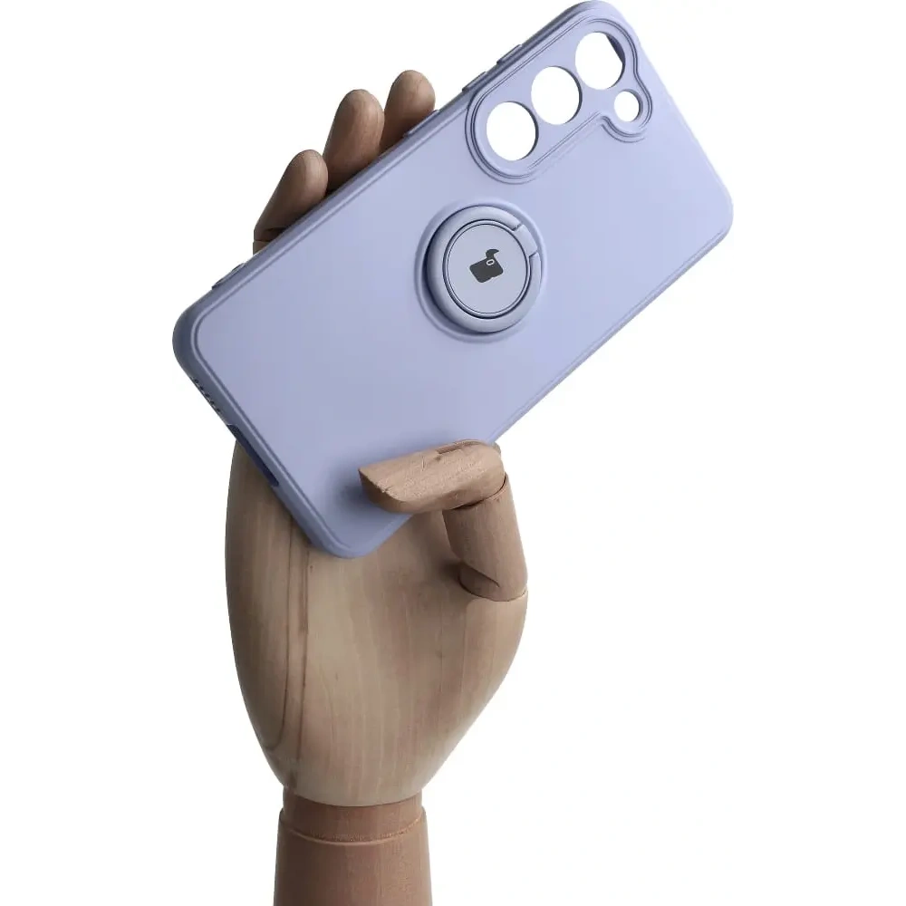 Etui Bizon Case Silicone Ring Sq do Samsung Galaxy S23 jasnofioletowe