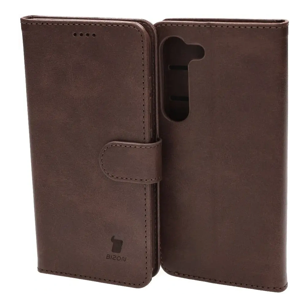 Etui Bizon Case Wallet do Samsung Galaxy S23 ciemnobrązowe