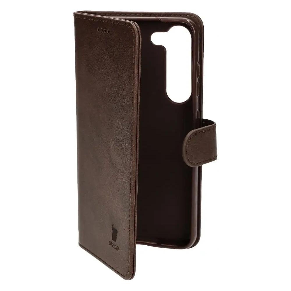 Etui Bizon Case Wallet do Samsung Galaxy S23 ciemnobrązowe