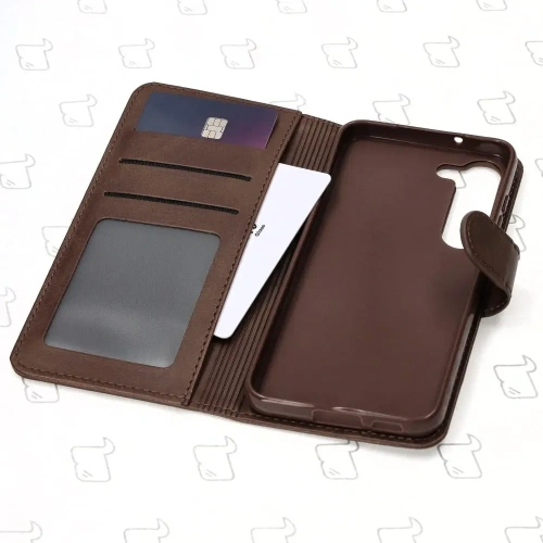 Kup Etui Bizon Case Wallet do Samsung Galaxy S23, ciemnobrązowe - BIZ7857 - {ean13} - Sklep Home Screen