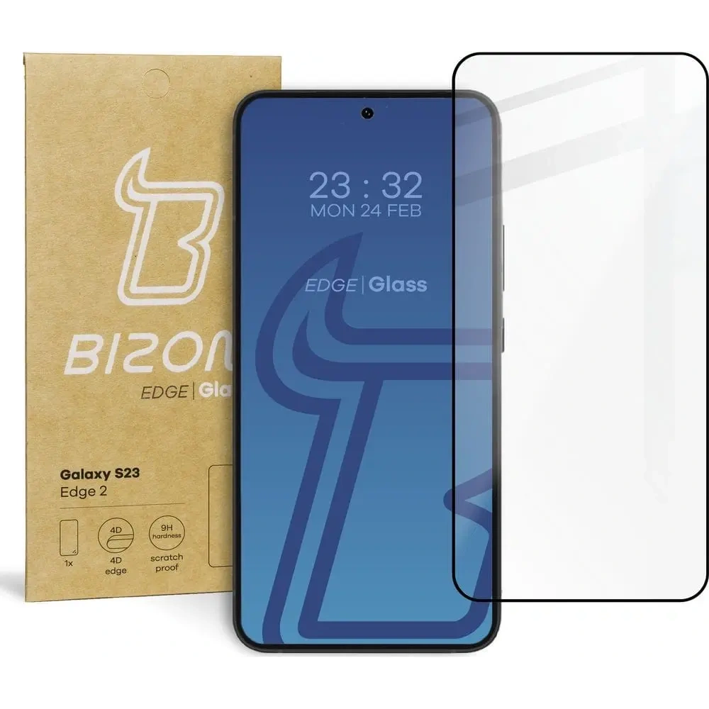 Szkło hartowane Bizon Glass Edge 2 do Samsung Galaxy S23 czarne