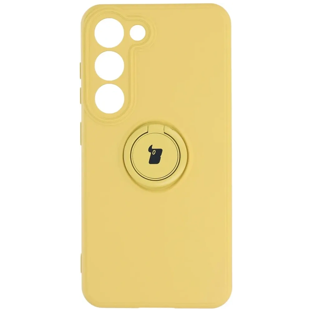 Etui Bizon Case Silicone Ring Sq do Samsung Galaxy S23 żółte
