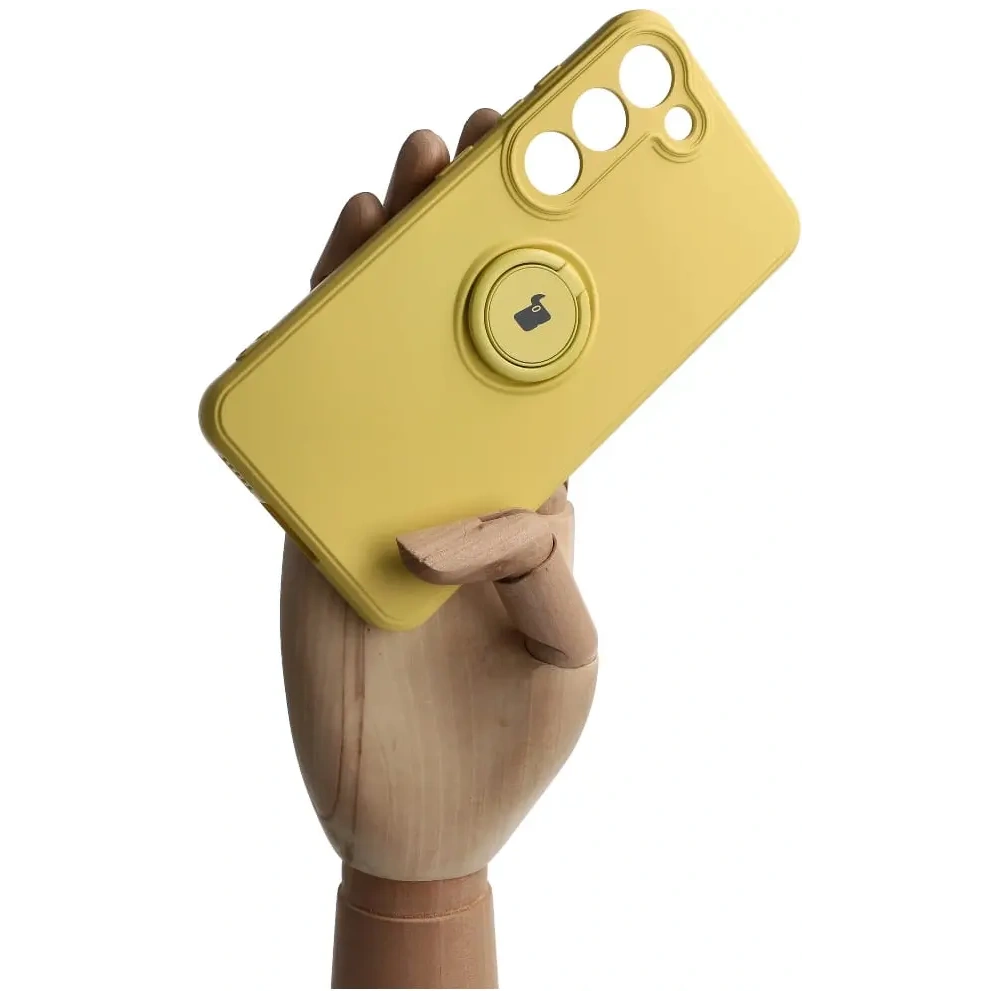 Etui Bizon Case Silicone Ring Sq do Samsung Galaxy S23 żółte
