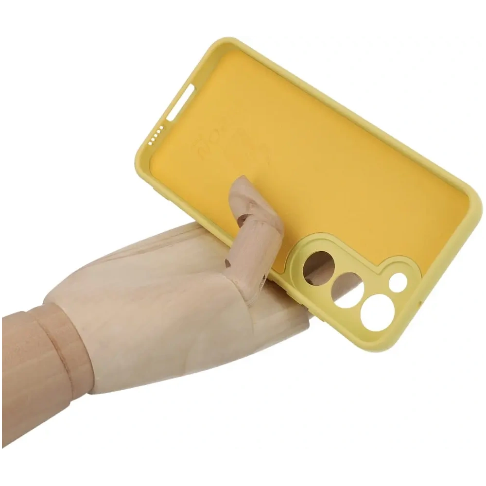 Etui Bizon Case Silicone Ring Sq do Samsung Galaxy S23 żółte