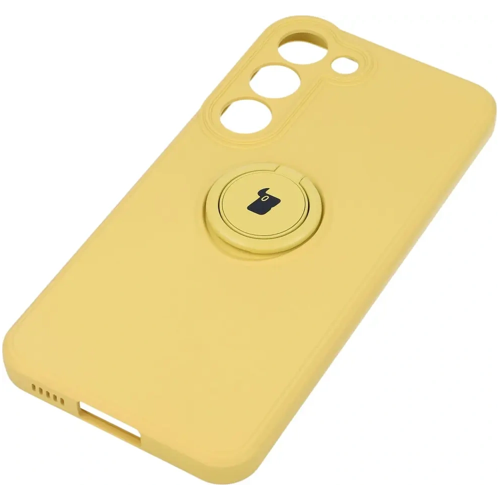 Etui Bizon Case Silicone Ring Sq do Samsung Galaxy S23 żółte