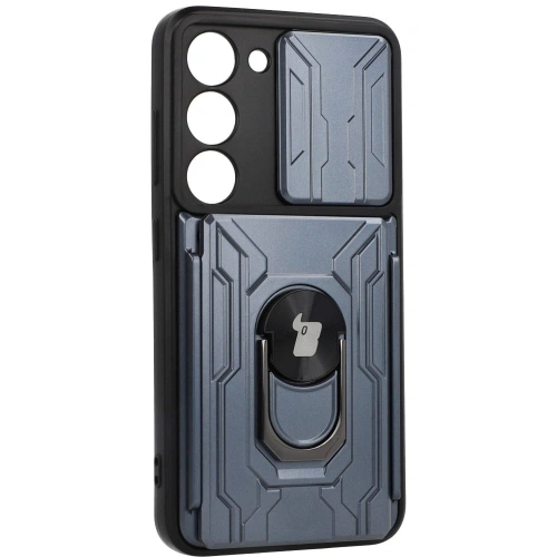 Kup Bizon Case Camshield Kartensteckplatz Ring Samsung Galaxy S23 grau - BIZ7859 - {ean13} - Sklep Home Screen