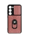 Bizon Case Camshield Card Slot Ring Samsung Galaxy S23 roz deschis