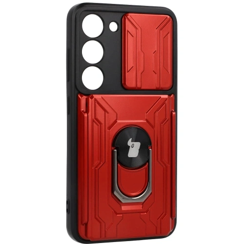 Kup Etui Bizon Case Camshield Card Slot Ring do Samsung Galaxy S23, czerwone - BIZ7861 - {ean13} - Sklep Home Screen