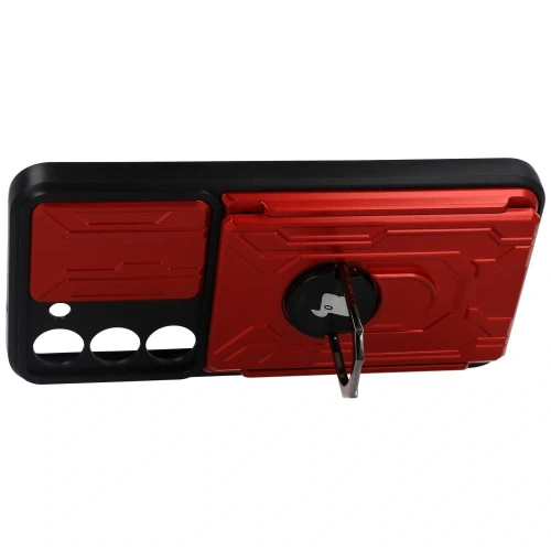 Kup Etui Bizon Case Camshield Card Slot Ring do Samsung Galaxy S23, czerwone - BIZ7861 - {ean13} - Sklep Home Screen