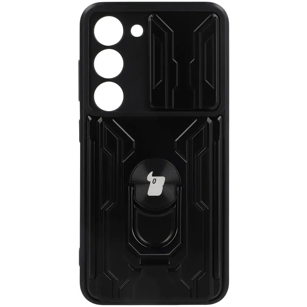 Etui Bizon Case Camshield Card Slot Ring do Samsung Galaxy S23 czarne