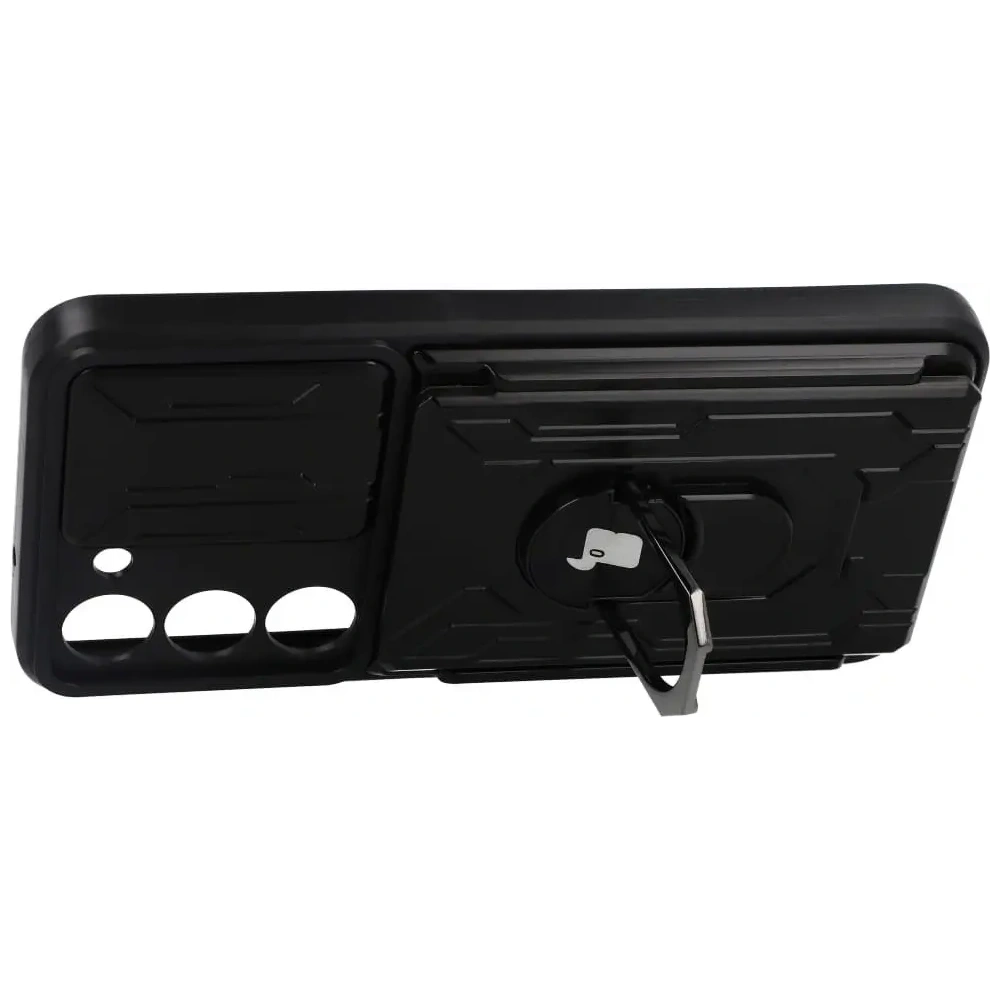 Etui Bizon Case Camshield Card Slot Ring do Samsung Galaxy S23 czarne