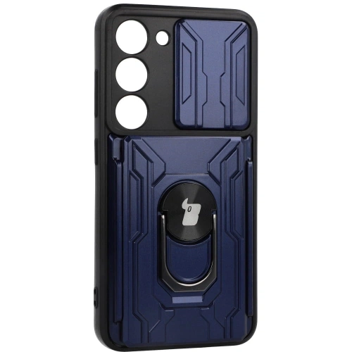Kup Bizon Case Camshield Kártyahely Gyűrű Samsung Galaxy S23 sötétkék - BIZ7863 - {ean13} - Sklep Home Screen