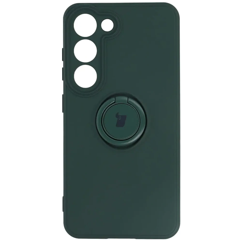 Etui Bizon Case Silicone Ring Sq do Samsung Galaxy S23 ciemnozielone