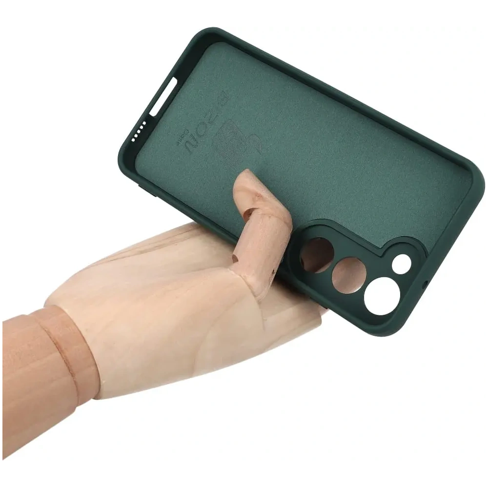 Etui Bizon Case Silicone Ring Sq do Samsung Galaxy S23 ciemnozielone