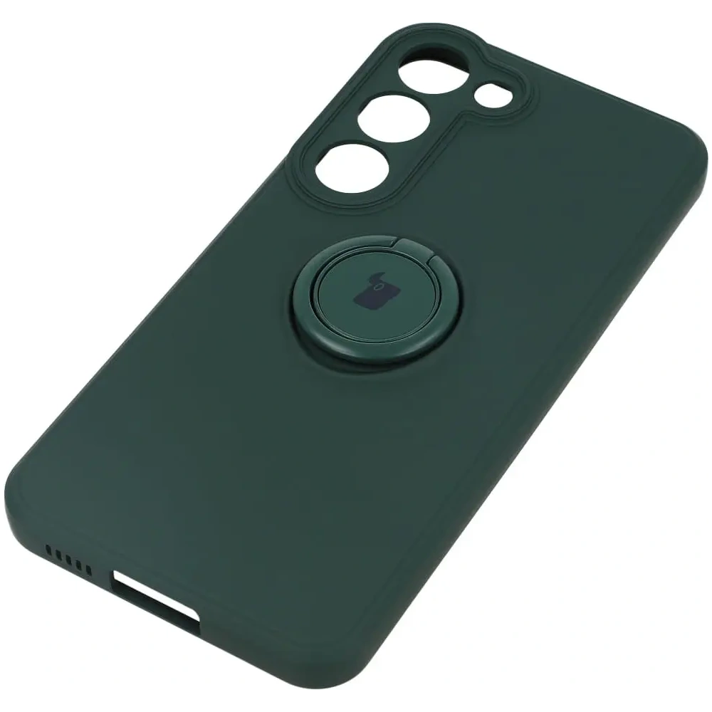 Etui Bizon Case Silicone Ring Sq do Samsung Galaxy S23 ciemnozielone