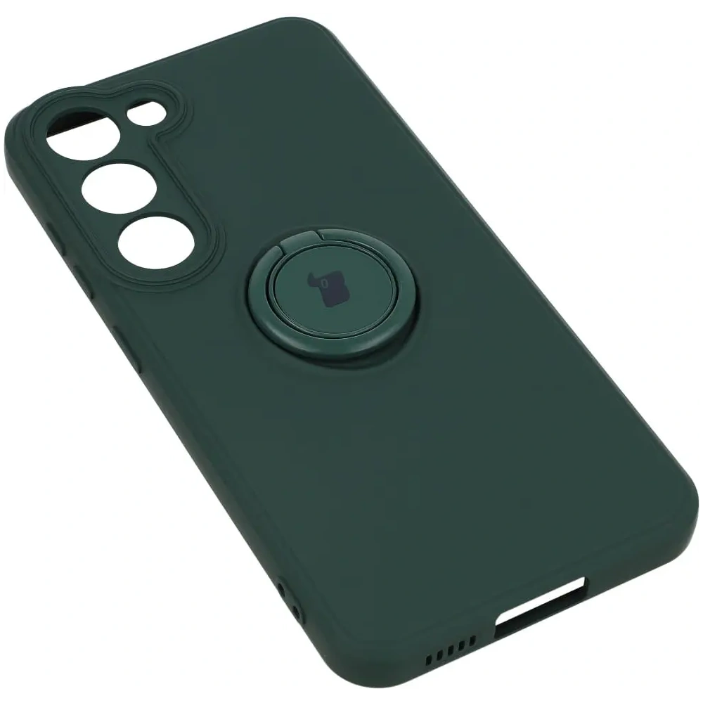 Etui Bizon Case Silicone Ring Sq do Samsung Galaxy S23 ciemnozielone