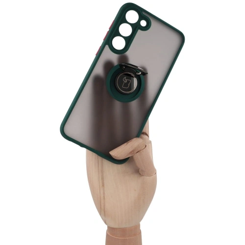 Buy Bizon Case Hybrid Ring Samsung Galaxy S23 Plus smoky with a dark green frame - BIZ1714 - {ean13} - Home Screen Store Europe