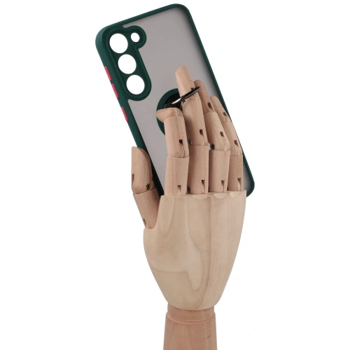 Kup Etui z uchwytem na palec Bizon Case Hybrid Ring do Samsung Galaxy S23 Plus kouřové s tmavě zeleným rámem - BIZ1714 - {ean13} - Sklep Home Screen