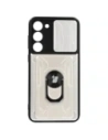 Bizon Case Camshield Kártyahely Gyűrű Samsung Galaxy S23 Plus fehér