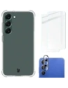 Etui + 2x sklo na obrazovku + objektiv Bizon Case Clear Pack do Samsung Galaxy S23 Plus průhledné
